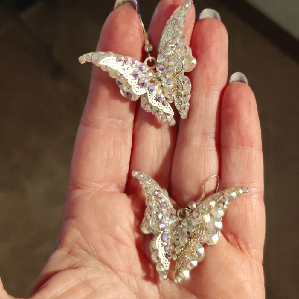 Aurora Crystal butterfly earrings